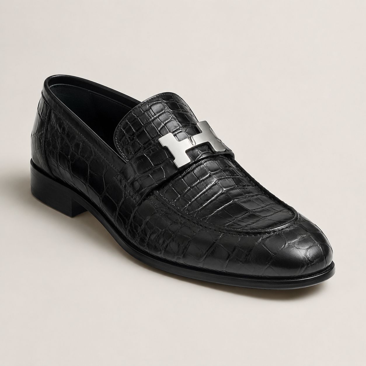 Hermès Paris Loafer – Black Porosus Crocodile (Niloticus Lisse)
