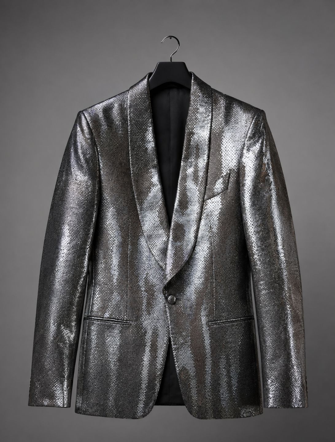 Tom Ford Silver Textured Cocktail Jacket