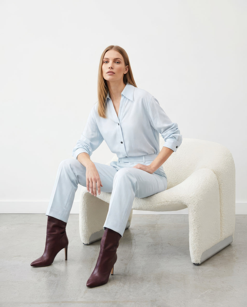 Bottega Veneta Spring/Summer 2023 Baby Blue Viscose Shirt